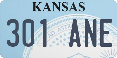 KS license plate 301ANE