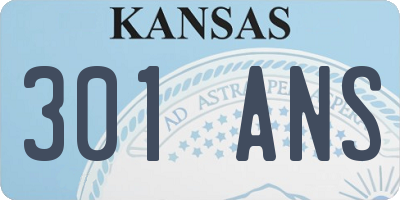 KS license plate 301ANS