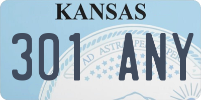 KS license plate 301ANY