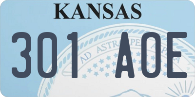 KS license plate 301AOE