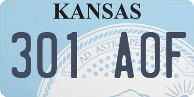 KS license plate 301AOF