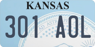 KS license plate 301AOL