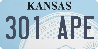 KS license plate 301APE