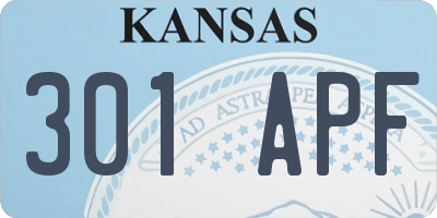 KS license plate 301APF