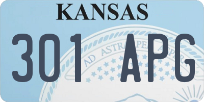 KS license plate 301APG