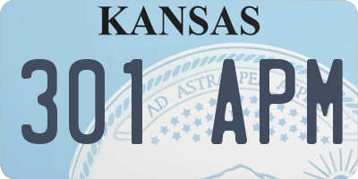 KS license plate 301APM