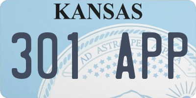 KS license plate 301APP