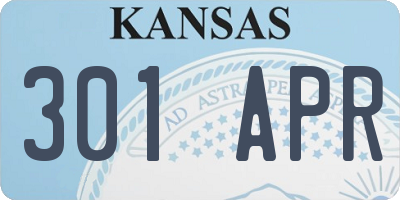 KS license plate 301APR