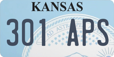 KS license plate 301APS