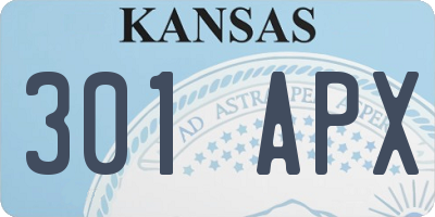KS license plate 301APX