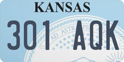KS license plate 301AQK