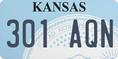 KS license plate 301AQN