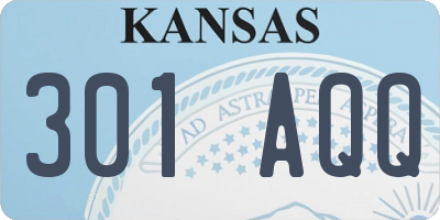 KS license plate 301AQQ