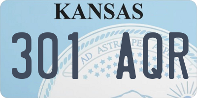 KS license plate 301AQR