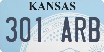 KS license plate 301ARB