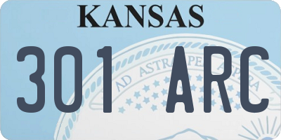 KS license plate 301ARC
