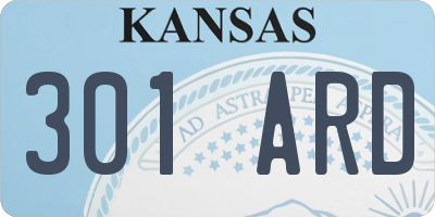 KS license plate 301ARD