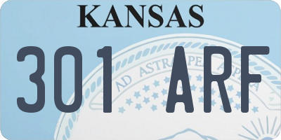 KS license plate 301ARF