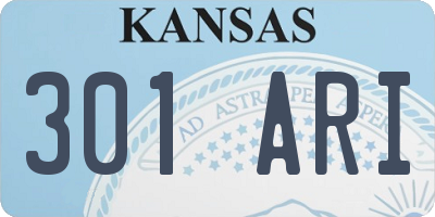 KS license plate 301ARI