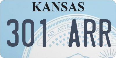 KS license plate 301ARR