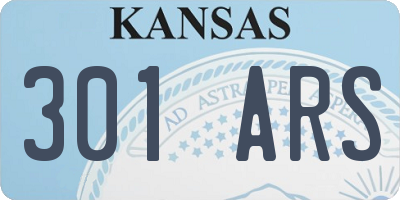 KS license plate 301ARS