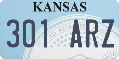 KS license plate 301ARZ
