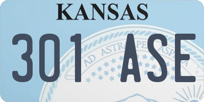 KS license plate 301ASE