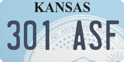 KS license plate 301ASF