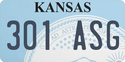 KS license plate 301ASG