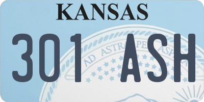 KS license plate 301ASH
