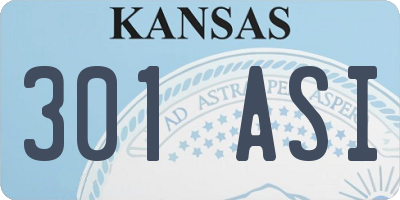 KS license plate 301ASI