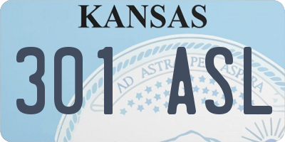 KS license plate 301ASL