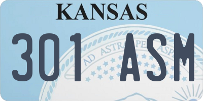 KS license plate 301ASM
