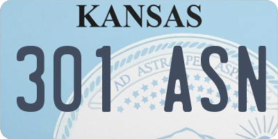 KS license plate 301ASN