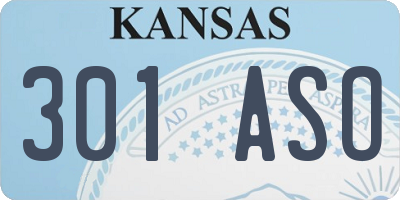 KS license plate 301ASO