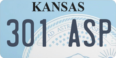 KS license plate 301ASP