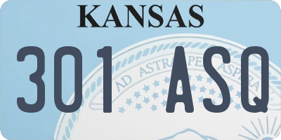 KS license plate 301ASQ