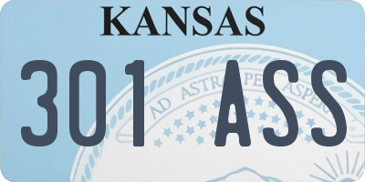 KS license plate 301ASS