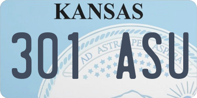 KS license plate 301ASU
