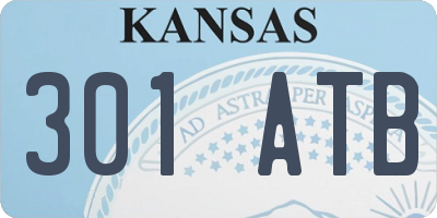 KS license plate 301ATB