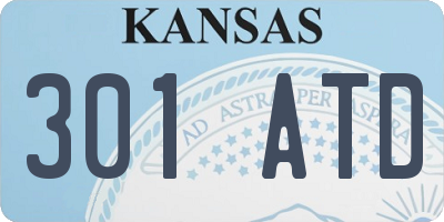 KS license plate 301ATD