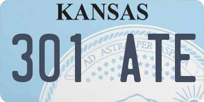 KS license plate 301ATE