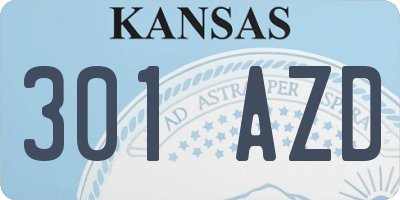 KS license plate 301AZD