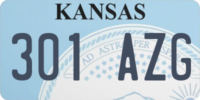 KS license plate 301AZG