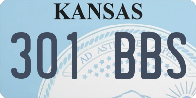 KS license plate 301BBS