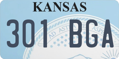 KS license plate 301BGA