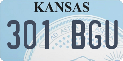 KS license plate 301BGU