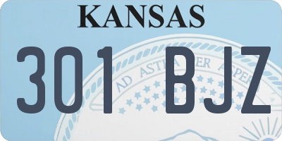 KS license plate 301BJZ