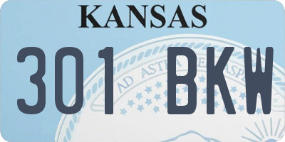 KS license plate 301BKW