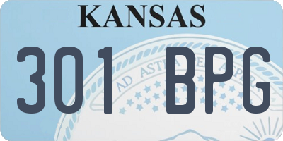 KS license plate 301BPG